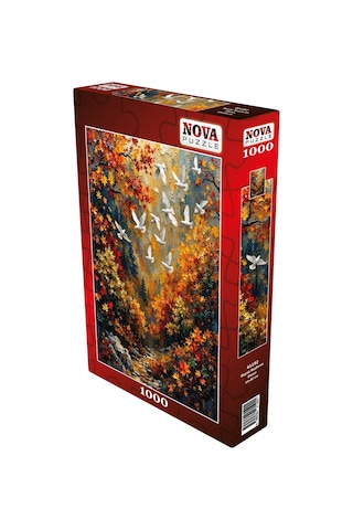 Nova Puzzle 1000 Parça Beyaz Kuşların Dansı Puzzle - Uçuşan Beyaz Kuşlar
