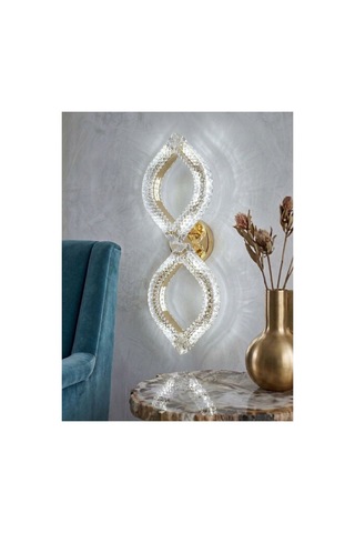 Yonca Model İkili Gold 3 Renk Modu Kristal Taşlı Salon Mutfak Yatak Çocuk Odası Aplik