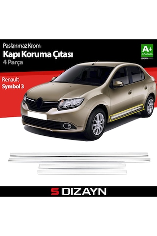 S-Dizayn Renault Symbol 3 Kapı Koruma Çıtası Krom 2013 Üzeri