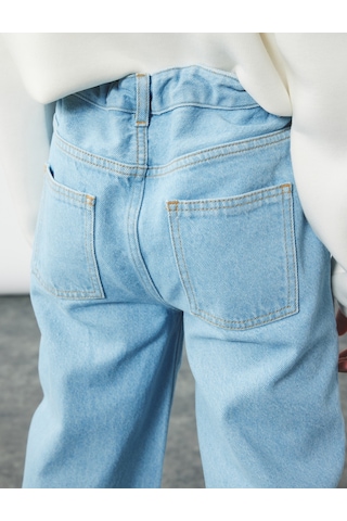 Koton Pamuklu Cep Detaylı Rahat Kesim Geniş Paça Denim Pantolon Orta İndigo 6wkg40027ad Indigo