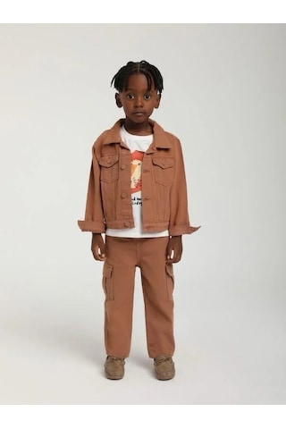 Erkek Çocuk Cepli Gömlek Ceket-15599 Kahverengi