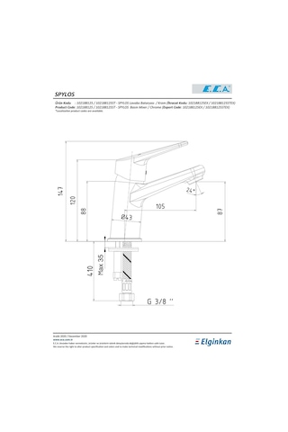 Eca Spylos 102188125 Lavabo Bataryası
