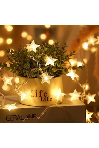 Dekoratif Yıldızlı İp Led Işık - Star Yıldız Led Işık Yılbaşı Süs