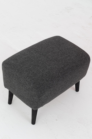 Puf Keten Kumaş Ayak Uzatmalı - 40x38x48 Cm, Leke Tutmaz