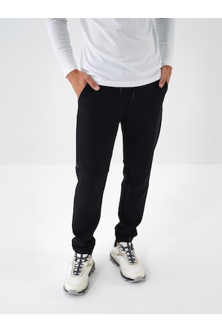 Siyah Pamuk Dokulu Regular Fit Sweat Pantolon 380184 Siyah