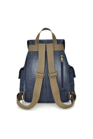 Maoyaya D9006 Multifunctional Denim Backpack 001, Pratik Tasarım Mavi