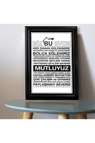 Ailenize Özel Dekoratif Ev Hediyesi Baskılı Çerçeve 24x33x1 Cm