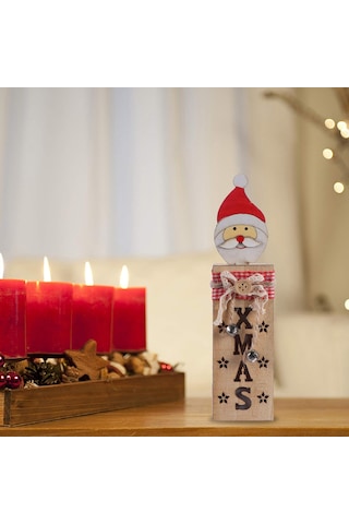 Noel Işıklı Süsler Noel Baba Kardan Adam Ren Geyiği Ahşap Noel Gece Lambası Masa Süslemeleri Noel Ev Dekorasyonu İçin