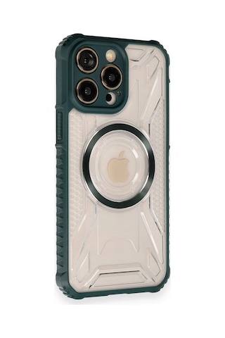 Newface - 61 - iPhone Uyumlu 12 Pro Max Kılıf Prag Magneticsafe Kapak - - Csmo-tex - Koyu Yeşil