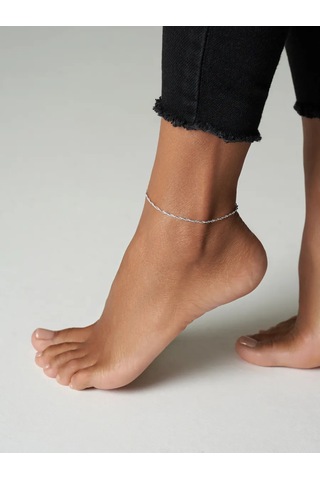 Mıx Jewelry Parlak Gümüş Ayak Bileği Bileziği 40728600 Gümüş