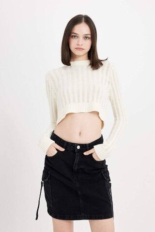 Defacto Fashion Fit Kargo Cepli Jean Mini Etek D4421AX24AUNM40 Siyah