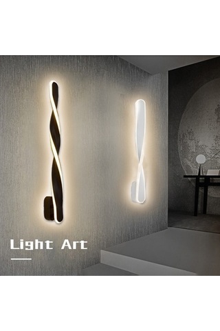 Opulentliving Elmpaly Modern Spiral Duvar Lambası, 1350lm Led, Beyaz, Oturma Odası/yatak Odası/koridor İçin Beyaz