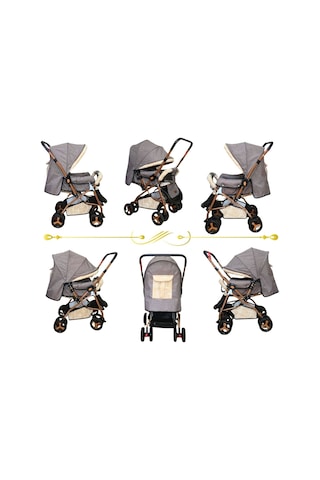Vavbaby Dual Comfort Line Çift Yönlü Bebek Arabası Bej-gold
