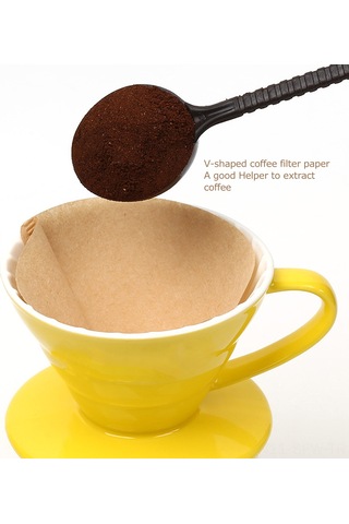 Maiyame 80 Adet Konik Tek Kullanımlık Kahve Filtresi, Dökme Kahve Yapımı İçin Pratik Ev Ve Ofis Aksesuarı V02 Modeli, 14 Kişilik Bej