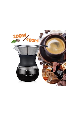 The Old Tree 200ml 400ml Klasik Cam Kahve Makinesi Çelik Filtreli Kahve Makinesinin Üzerine Dökün Yeni