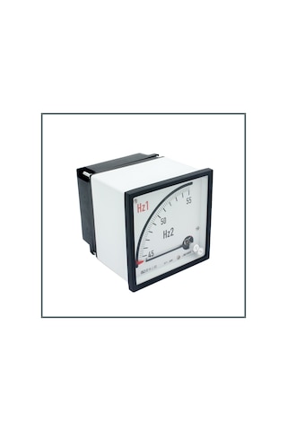 Frer Çift İbreli Frekansmetre Koaksiyel 96x96 Mm. 45-55 Hz.