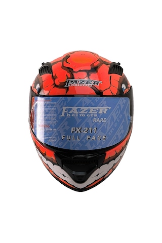 Motosiklet Kask Ece 22.r06 Double Vizörlü Full Face Spoiler Motor Kaskı Fantastic Red Çok Renkli