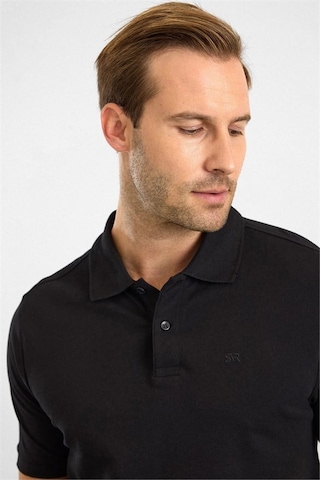 Süvari Siyah Slim Düz Nakışlı Pike Düğmeli Polo Yaka Tişört Ts1014000474-s09
