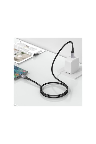 Type C Hızlı Şarj Kablosu Type-c To Type-c, 60w, 480mbps, 2m, Pd, Örgü, Led Ekran V0201010 S