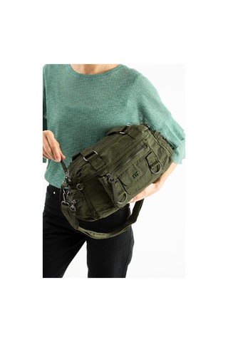 Kadın Omuz Çantası Çapraz Askılı Postacı Bayan Çantası 21 31 Cm Poliamid Hafif Kumaş Kol Çantası Yeşil