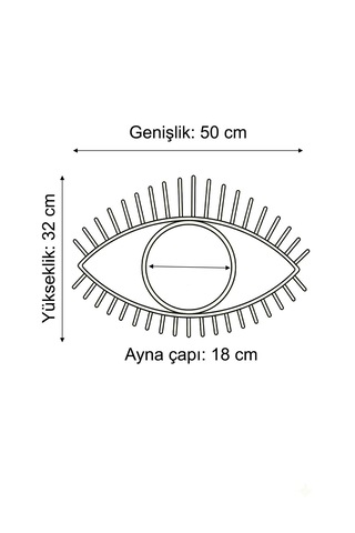 İris Göz Ayna - Metal Çerçeveli 18 Cm Küçük Duvar Aynası Altın