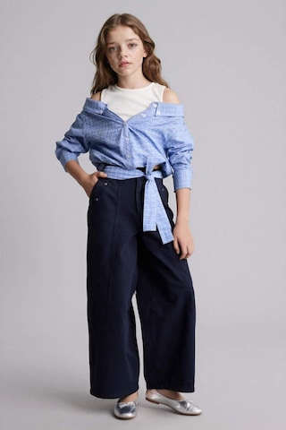 Defacto Wıde Baggy Fıt Gabardin Pantolon Kız Çocuk H4436a826smnv28 Lacivert-nv28