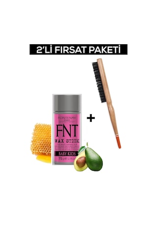 Fontenay Hair Wax Stick 75gr For Kids + Profesyonel Topuz Fırçası 3033 2'li Set