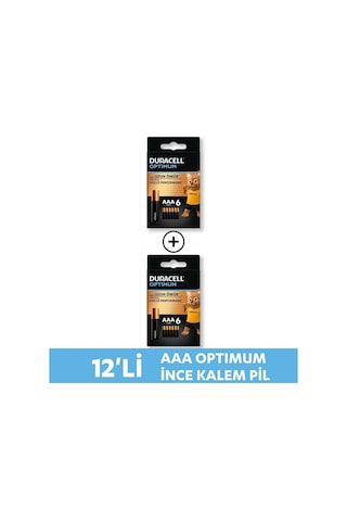 Duracell Optimum Aaa Alkalin Pil, 1,5 V Lr03 Mn2400, 12 Li Paket