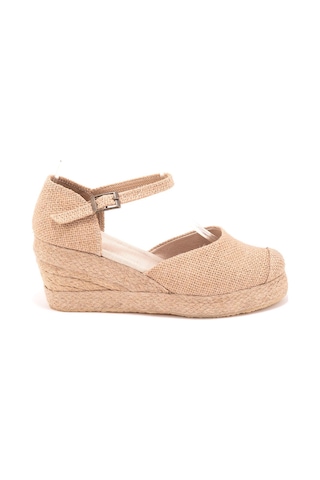 Star Tombis Gerçek Elişi Burnu Hasır Platformlu Dolgu Topuk Keten Hasır Espadril Handmade Hasır