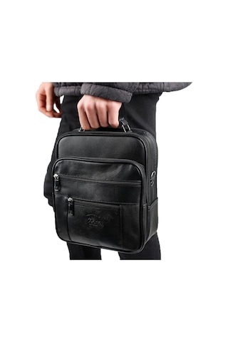 Strong Kasalı Siyah Erkek Büyük Boy El Çantası, Omuz Çantası Ndel Siyah