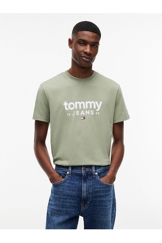 Tommy Hilfiger Tjm Slım Graphıc Tee Ext Erkek Yeşil T-shirt - Dm0dm23376