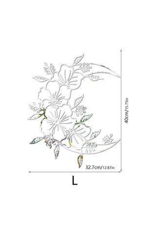 Ayna Duvar Sticker Ay Çiçek Sticker Black S Black S Diğer