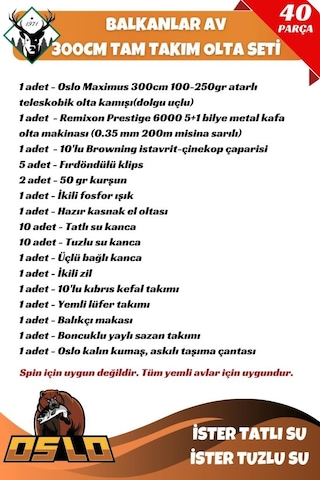 Balkanlarav 300cm Tam Takım Olta Seti