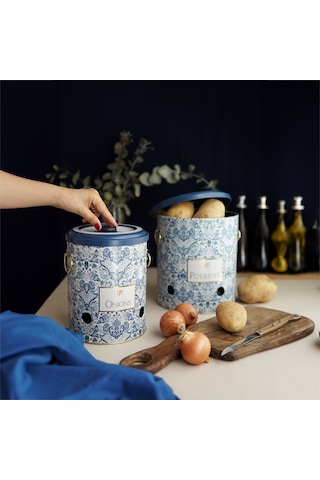Azulejos Desenli Patates Ve Soğanlık 2 Li Set