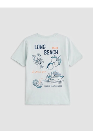 Lc Waikiki Yeşil Bisiklet Yaka Erkek Çocuk Şortlu Pijama Takımı