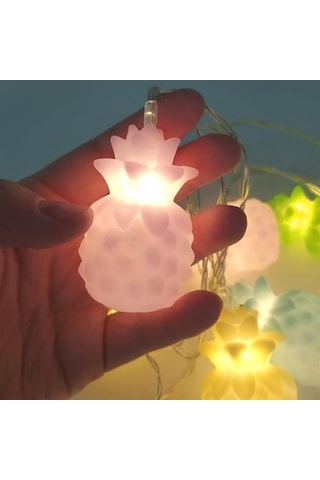 Seçkin Trend Karışık Renk Dekoratif Ananas Dolama 10 Lu Şerit Led Işık Zinciri Çok Renkli