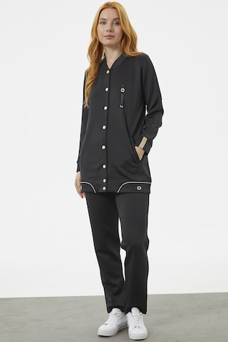 Büyük Beden Tunik Eşofman Takım - Siyah 001