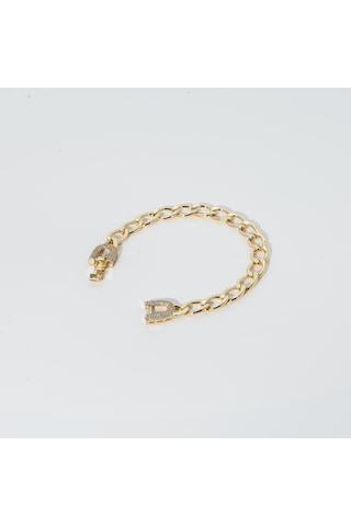 Biem Taşlı Kilit Xuping Bileklik Gold/gümüş