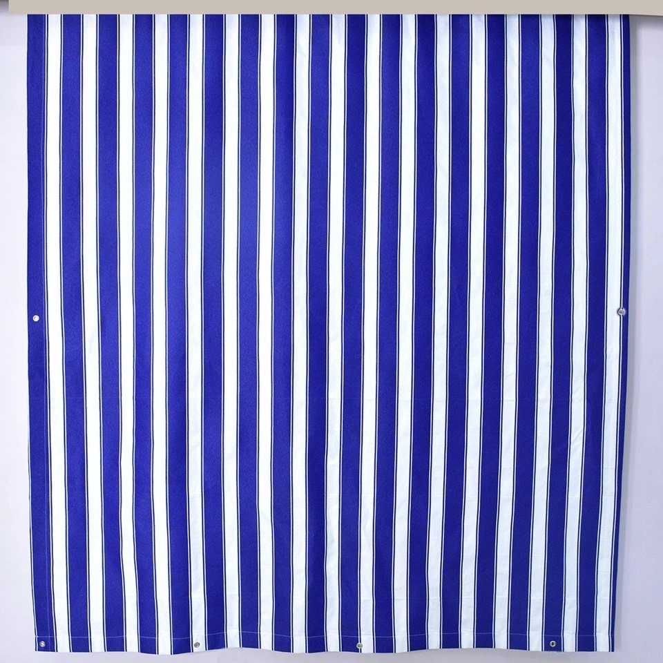 Ceylan Home Balkon Perdesi Kuş Gözü Ölçü Seçenekli Mavi Beyaz Çizgili Mavi