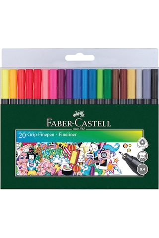 Faber Castell Fc Grip Finepen 0.4 MM 20Li Poşet Faber Castell Fc Grip Finepen 0.4 MM 20Li Poşet
