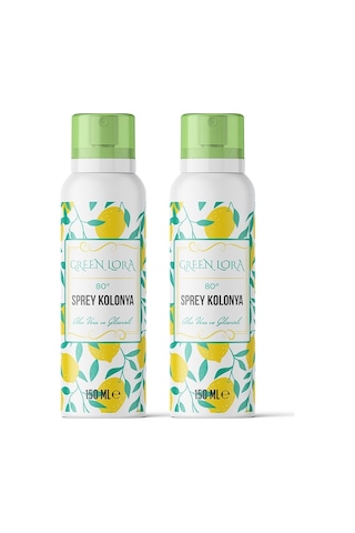Green Lora 80 Derece Aloe Vera ve Gliserinli Kolonya Sprey 150 ML x 2