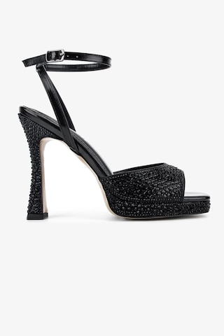 Valmenti Kadın Suni Deri Siyah Taşlı Night Shoes Ayakkabı 921 655 Bn Ayk Y26 Sıyah Taslı