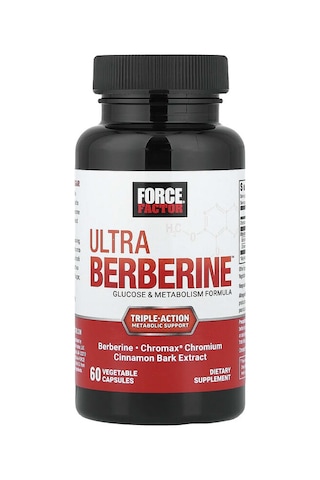 Takviye Force Factor, Ultra Berberine , Glucose & Metabolism Formula, 60 Veg Capsules