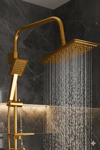 02-44 Lavabo Banyo Bataryası Robot Duş Takımı Musluk Armatür Siyah Beyaz Krom Gold Renkler Gold