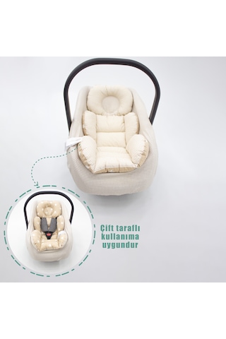 Mordesig Ortopedik Bebek Puset Minder Ve Çarşaf,ekose Pamuk Kumaş