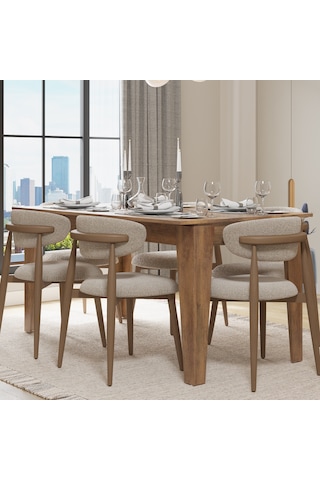 Sephia Açılır Yemek Masası - Oslo Ceviz 160x75x90 Cm Ceviz