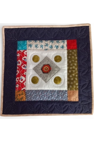 Patchwork Nakış İşlemeli Geleneksel Desenli Yastık Karışık Renkli