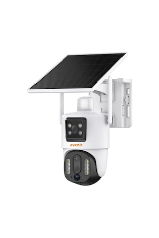Avenir Av-m13 4g Simkartlı Solar Panelli 3 Lensli 12mp Full Color Gece Görüşü Çift Yönlü Ses Kamera