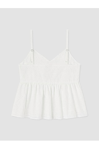 Lcw Vision Beyaz İp Askılı Brode Peplum Bluz