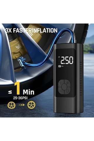 Primepickings 1 Adet Dijital Lastik Şişirme Cihazı Black Taşınabilir Usb Şarjlı Hava Kompresörü Abs Malzeme Araç Bisiklet Motor Spor Ekipmanları İçin